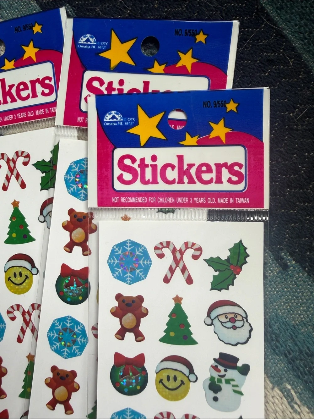 Holiday Sticker Sheets - Blue & Multicolor Christmas